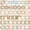 Christmas Borders Watercolor Clipart Bundle - 455+ transparent PNG, Xmas frames art, Festive border designs, Commercial use,Digital download