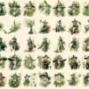 Herbal Witches Watercolor Clipart Bundle - 310+ transparent PNG, Whimsical fantasy graphics, Enchanted png, Commercial use, Digital download