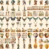 Ancient Egypt Watercolor Clipart Bundle - 770+ transparent PNG, Egyptian illustrations, Pharaohs graphics, Commercial use, Digital download