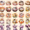 Flower Cats Watercolor Clipart Bundle - 223+ transparent PNG, Charming kitten graphics, Fantasy kitten art, Commercial use, Digital download