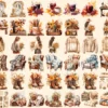 Autumn Whispers Watercolor Clipart Bundle - 360+ transparent PNG, Warm autumn graphics, Seasonal leaf png, Commercial use, Digital download