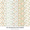 Peach Blush Summer Seamless Patterns, Cottagecore JPEG, Floral summertime pattern, Peony flowers repeating pattern, Digital scrapbook paper