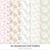 Spring Planner Seamless Patterns, Springtime Floral JPEG, Floral seamless pattern, Spring blossom repeating pattern, Digital scrapbook paper