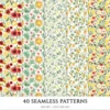 Italian Vibes Seamless Patterns, Mediterranean summer JPEG, Lemon motifs pattern, Italian tiles repeating pattern, Digital scrapbook paper
