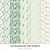 Spring Notions Seamless Patterns, Floral season JPEG, Cute springtime pattern, Meadow flowers repeating pattern, Digital scrapbook paper