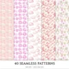 Orchid Resort Seamless Patterns, Summertime JPEG, Wellness spa pattern, Pebble, Shell, Orchid repeating pattern, Digital scrapbook paper