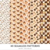 Chocolate Heaven Seamless Patterns, Chocolate Delights JPEG, Sweets pattern, Cupcake, Pastries repeating pattern, Digital scrapbook paper