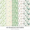 Summer Mountain Seamless Patterns, Mountain flowers JPEG, Pine forest pattern, Meadow, Alpine repeating pattern, Digital scrapbook paper