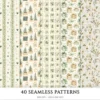 Festive Farmhouse Seamless Patterns, Farmhouse festive JPEG, Snowmen pattern, Plaid, Ornaments repeating pattern, Digital scrapbook paper
