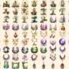Forest Fairies Watercolor Clipart Bundle - 675+ transparent PNG, Whimsical fairy illustrations, Fairy art, Commercial use, Digital download