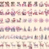 Pink & Silver Christmas Watercolor Clipart Bundle - 503+ transparent PNG, Xmas winter images, Festive png, Commercial use, Digital download