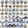 Navy Christmas Watercolor Clipart Bundle - 510+ transparent PNG, Festive decor graphics, Blue holiday png, Commercial use, Digital download