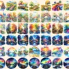 Rainbow Bridges Watercolor Clipart Bundle - 352+ transparent PNG, Colorful archway images, Vibrant bridge, Commercial use, Digital download