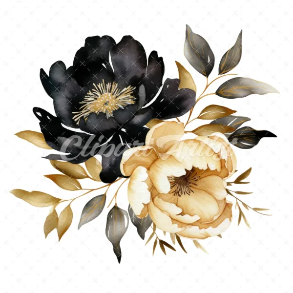 23 High-Quality Black Gold Peony Clipart - Black gold peony digital watercolor JPG instant download for commercial use - Digital download23 High-Quality Black Gold Peony Clipart - Black gold peony digital watercolor JPG instant download for commercial use - Digital download