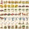 On the Farm Watercolor Clipart Bundle - 570+ transparent PNG, Rustic farmyard scenes png, Agricultural art, Commercial use, Digital download