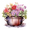 20 High-Quality Floral Cauldron Clipart - Floral cauldron digital watercolor JPG instant download for commercial use - Digital download