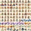 Monkeys Watercolor Clipart Bundle - 1060+ transparent PNG, Jungle animals graphics, Cute nursery images, Commercial use, Digital download