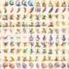 Fairies Watercolor Clipart Bundle - 1113+ transparent PNG, Whimsical fairytale graphics, Magical pixie art, Commercial use, Digital download