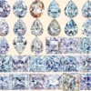 Diamonds Watercolor Clipart Bundle - 270+ transparent PNG, Elegant gem graphics, Sparkling jewel images, Commercial use, Digital download