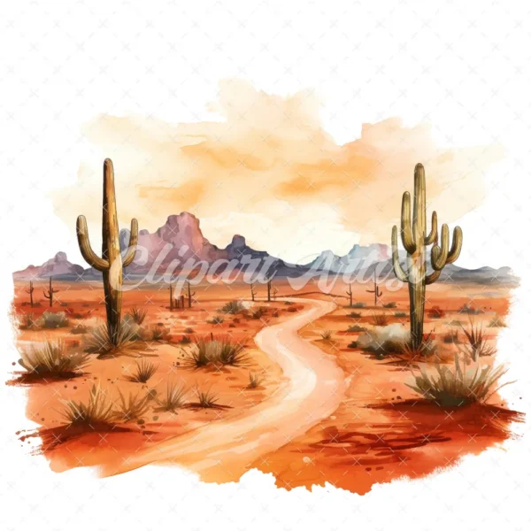 20 High-Quality Desert Clipart - Desert digital watercolor JPG instant download for commercial use - Digital download
