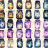 Firefly Jars Watercolor Clipart Bundle - 253+ transparent PNG, Whimsical fairytale graphics, Storybook art, Commercial use, Digital download