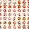 Floral Owls Watercolor Clipart Bundle - 433+ transparent PNG, Floral bird illustrations, Boho owl images, Commercial use, Digital download