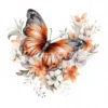 20 High-Quality Orange Silver Butterfly Clipart - Butterfly digital watercolor JPG instant download for commercial use - Digital download