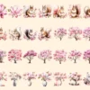 Magnolia Watercolor Clipart Bundle - 234+ transparent PNG, Botanical floral illustrations, Blossom images, Commercial use, Digital download