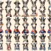 Boston Terriers Watercolor Clipart Bundle - 345+ transparent PNG, Boston puppy illustrations, Cute dog png, Commercial use, Digital download