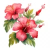 20 High-Quality Hibiscus Plant Clipart - Hibiscus plant digital watercolor JPG instant download for commercial use - Digital download