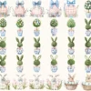 Grandmillenial Easter Watercolor Clipart Set - 260+ transparent PNG, Easter toile graphics, Chinoiserie png, Commercial use,Digital download