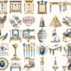 Amentas Whisper Watercolor Clipart Set - 275+ transparent PNG, Ancient egypt illustrations, Pharaohs art, Commercial use, Digital download