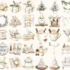 Cozy Season Watercolor Clipart Set - 270+ transparent PNG, Soft christmas graphics, Rustic winter images, Commercial use, Digital download