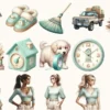 Moving Clipart Set - 110+ transparent PNG, New home illustrations, Interior decor graphics, Moving day art, Commercial use, Digital download
