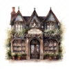 20 High-Quality Gothic Bookshop Clipart - Gothic bookshop digital watercolor JPG instant download for commercial use - Digital download