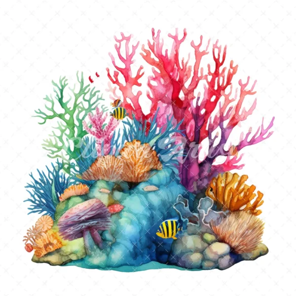 19 High-Quality Reef Clipart - Reef digital watercolor JPG instant download for commercial use - Digital download