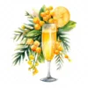 20 High-Quality Mimosa Cocktail Clipart - Mimosa cocktail digital watercolor JPG instant download for commercial use - Digital download