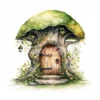 21 High-Quality Forest Fairy Doors Clipart - Forest fairy door digital watercolor JPG instant download for commercial use - Digital download