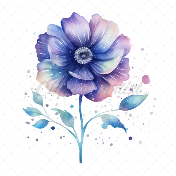 19 High-Quality Galaxy Flowers Clipart - Galaxy flowers digital watercolor JPG instant download for commercial use - Digital download