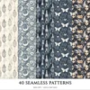 Gothic Diary Seamless Patterns, Gothic halloween JPEG, Skull sigils pattern, Rose, Floral, Haunted repeating pattern,Digital scrapbook paper
