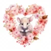 19 High-Quality Mouse in Heart Wreath Clipart - Mouse wreath digital watercolor JPG instant download for commercial use - Digital download