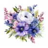 20 High-Quality Bouquet of Flowers Clipart - Bouquet of flower digital watercolor JPG instant download for commercial use - Digital download