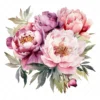 24 High-Quality Iridescent Peony Clipart - Iridescent peony digital watercolor JPG instant download for commercial use - Digital download