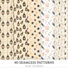 Cozy Halloween Seamless Patterns, Spooky halloween JPEG, Skulls pattern, Witch Hat, Ghosts, Bats repeating pattern, Digital scrapbook paper