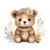 20 High-Quality Boho Cute Bears Clipart - Boho cute bears digital watercolor JPG instant download for commercial use - Digital download