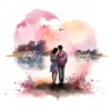 20 High-Quality Loving Couple Clipart - Loving couple digital watercolor JPG instant download for commercial use - Digital download