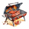 20 High-Quality BBQ Grill at Clipart - BBQ grill digital watercolor JPG instant download for commercial use - Digital download