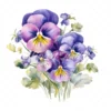 19 High-Quality Pansy Clipart - Pansy flowers digital watercolor JPG instant download for commercial use - Digital download