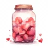 20 High-Quality Jar of Hearts Clipart - Jar of hearts digital watercolor JPG instant download for commercial use - Digital download