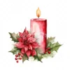 19 High-Quality Christmas Candles Clipart - Christmas candles digital watercolor JPG instant download for commercial use - Digital download